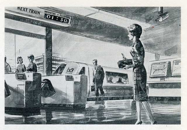 BART station illustration, 1967