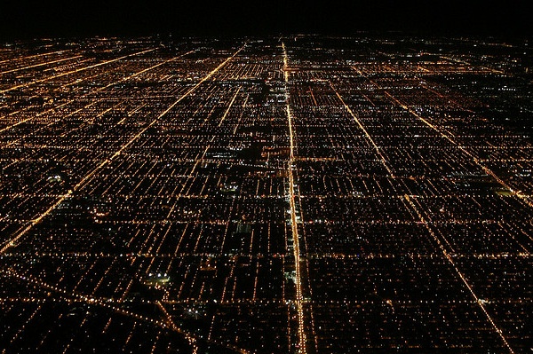 Chicago streets at night
